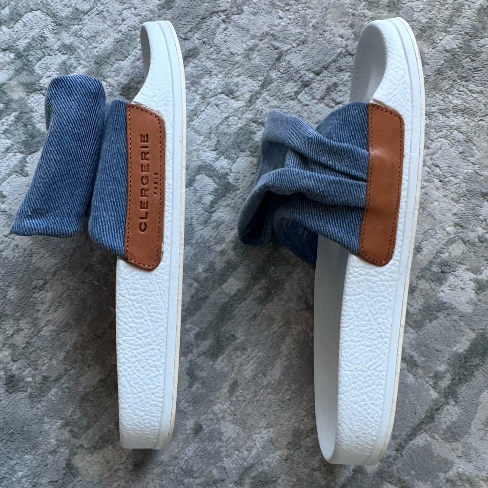 Robert Clergerie Paris Wendy Denim Pool Sandals Women’s US 6/6.5 Designer Slides - Picture 9 of 13